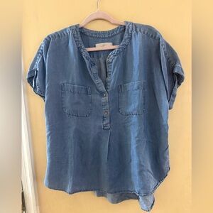 LOFT Blue Denim Women's Top, medium